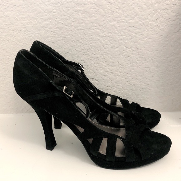 Fergie Suede Strappy Mary Jane Pumps in Black, Size 10 EXCELLENT! - Picture 7 of 14